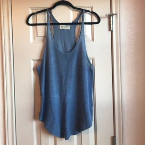 Slouchy blue halter tank top